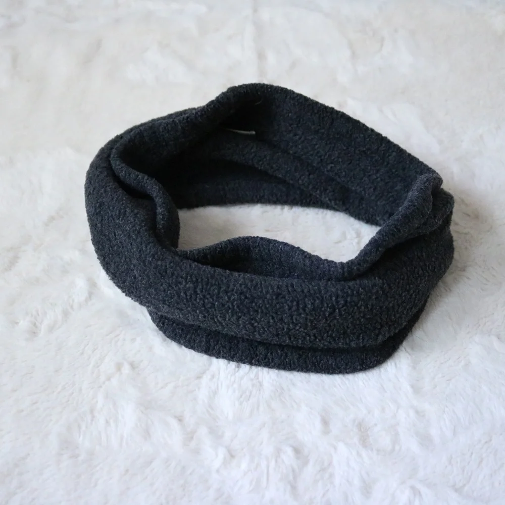 Eddie Bauer Dark Grey Fleece Circle Scarf